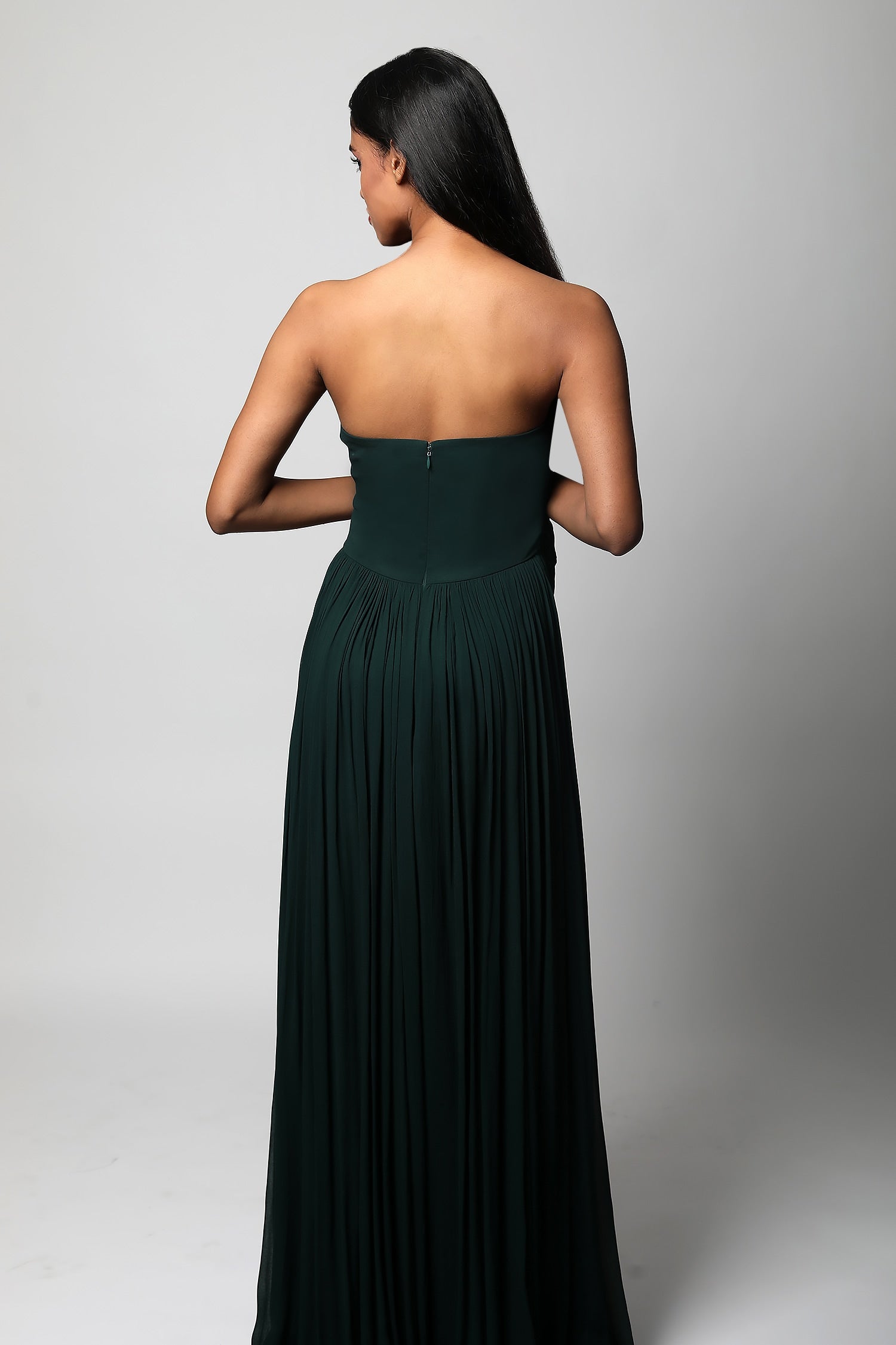 Corset Criss Cross Draped Gown