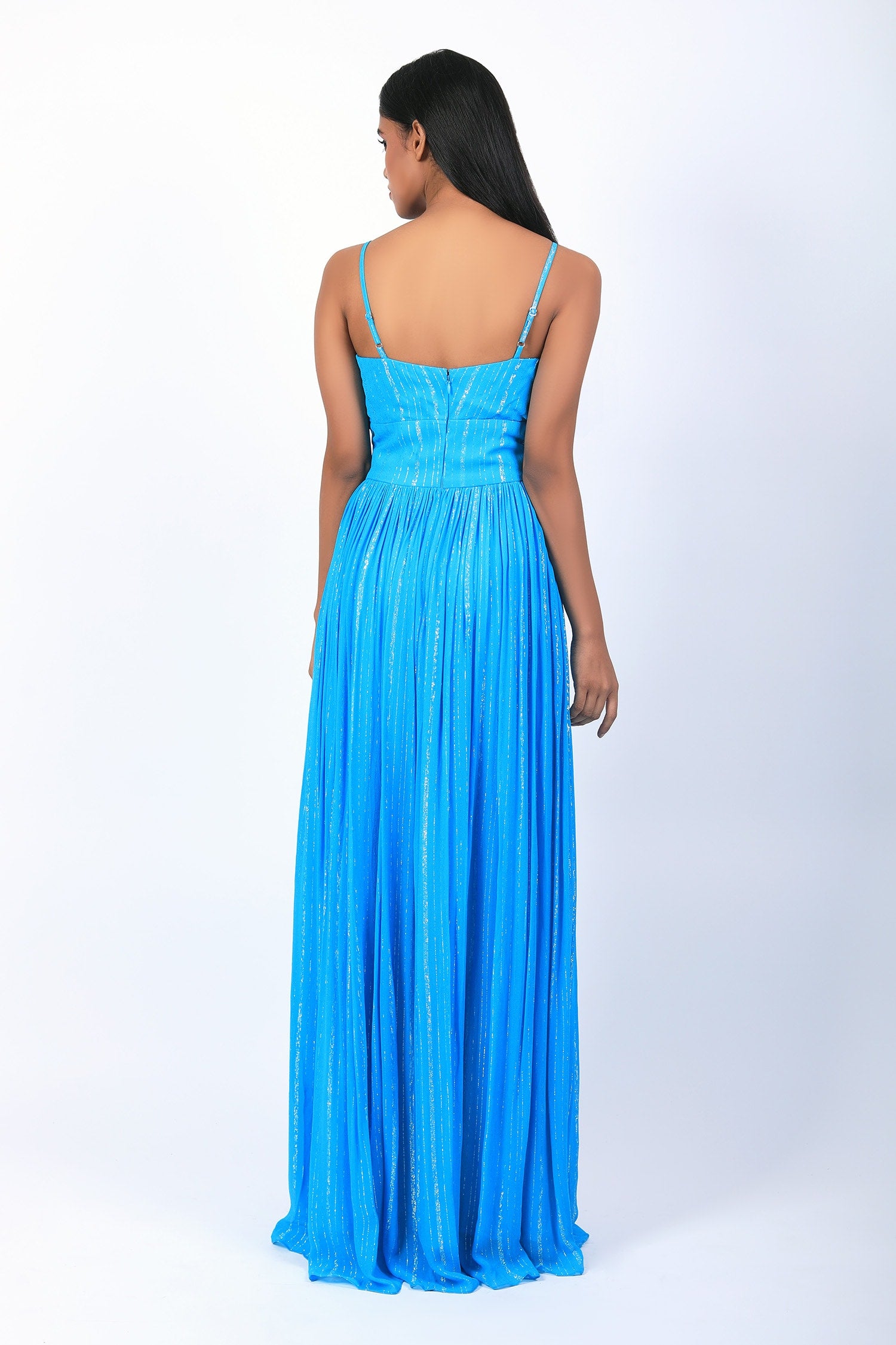 Strappy V Neck Maxi Gown