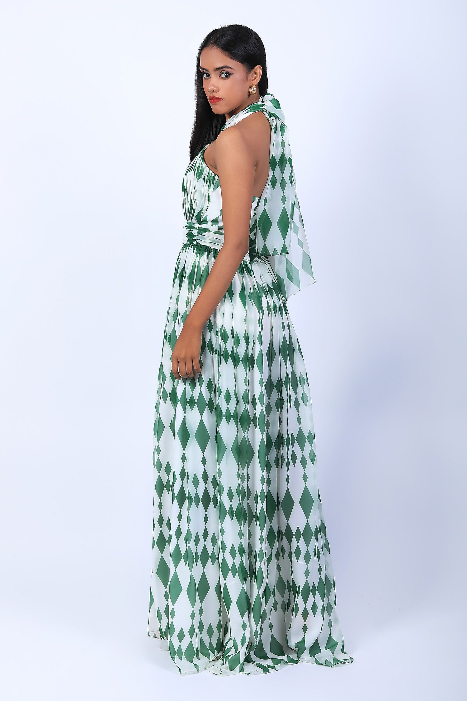 Criss Cross Drape Gown