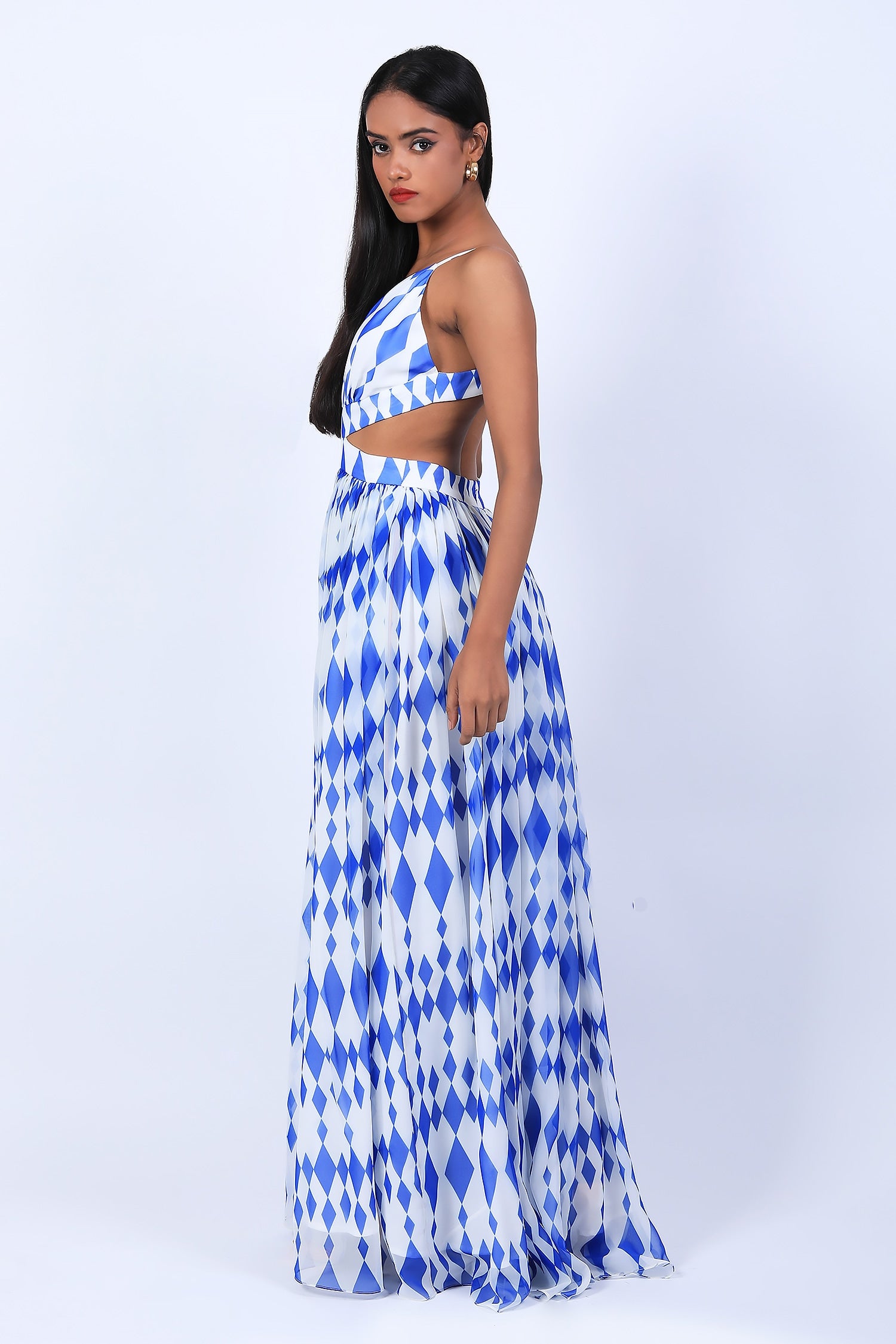 Strappy Cut Out Drape Gown
