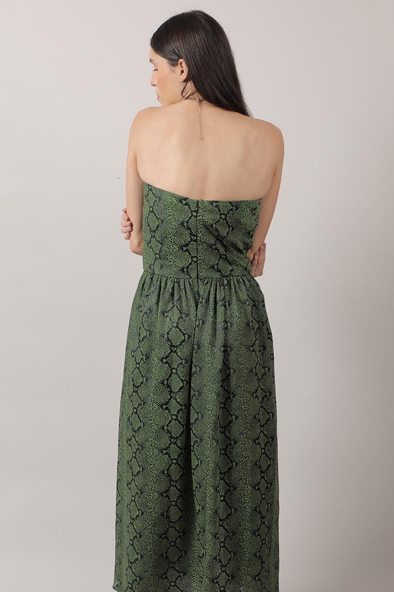 Tube Snake Skin Print Dress With Slits