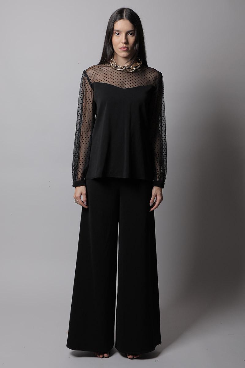 Sheer Neck & Sleeves Top