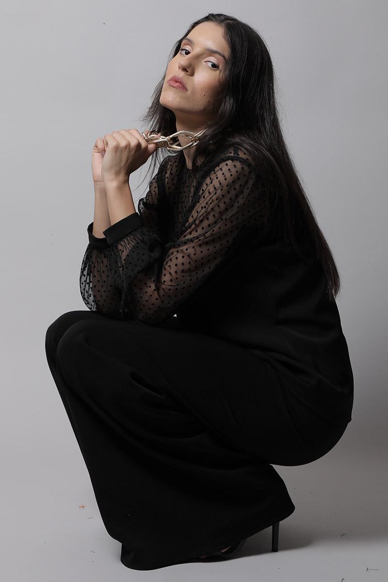 Sheer Neck & Sleeves Top
