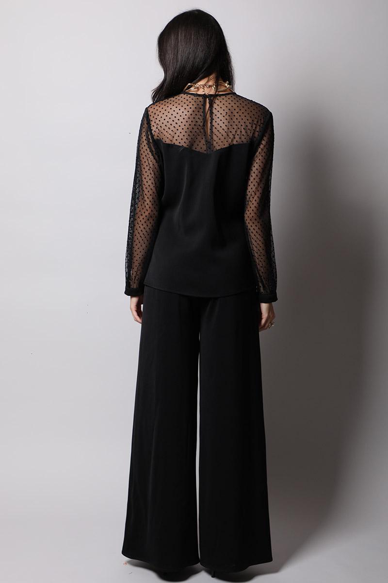 Sheer Neck & Sleeves Top