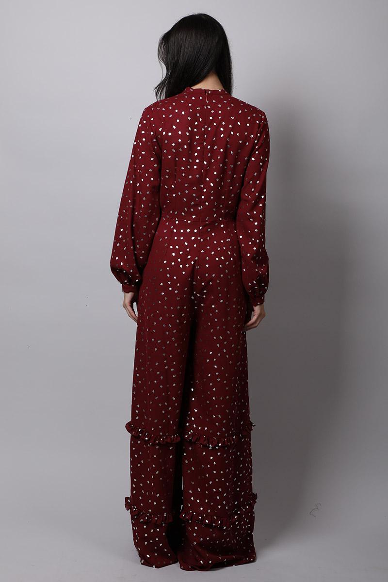 Scarf Collar Jumpsuit