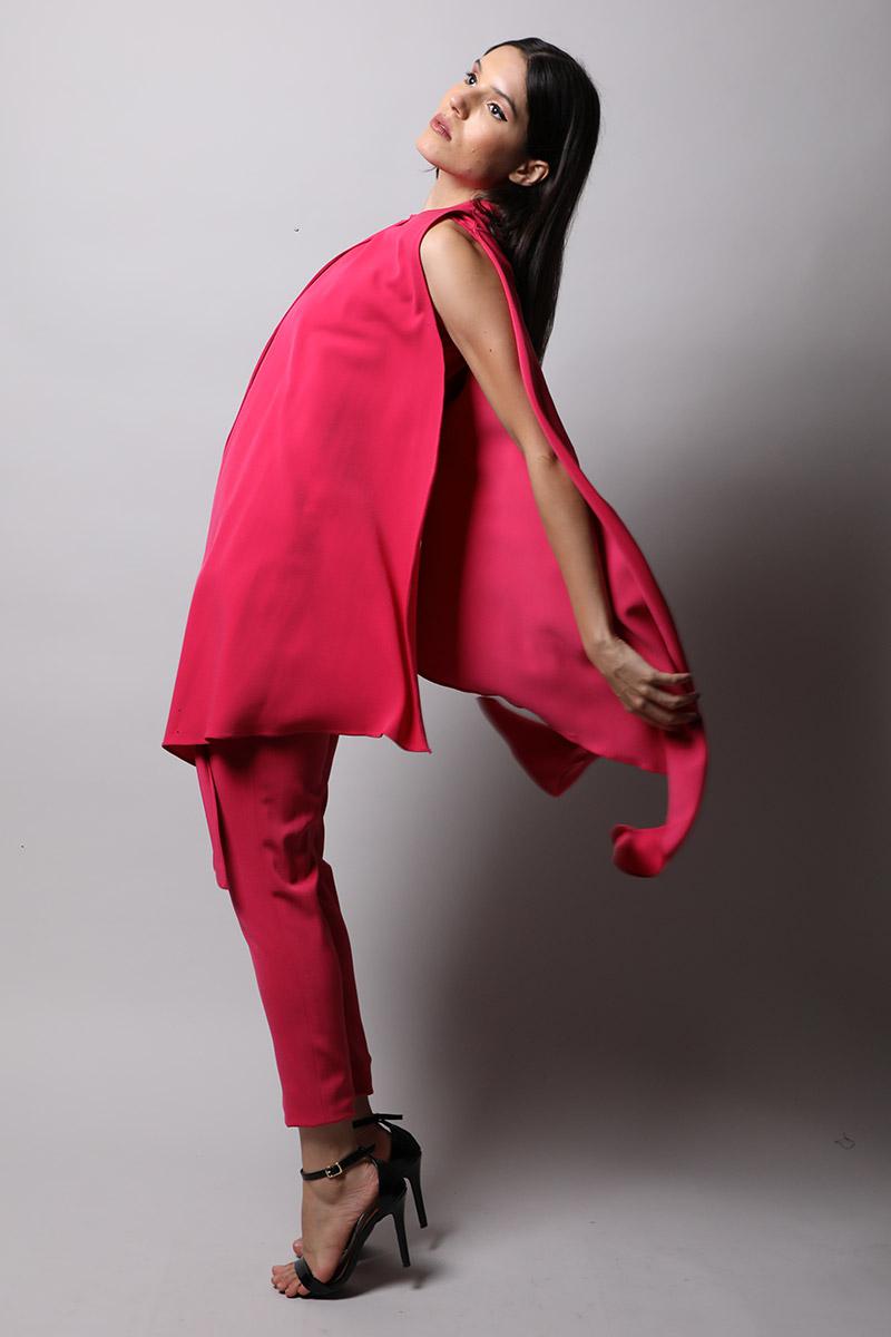 Round Neck Jumpsuit With Drapes