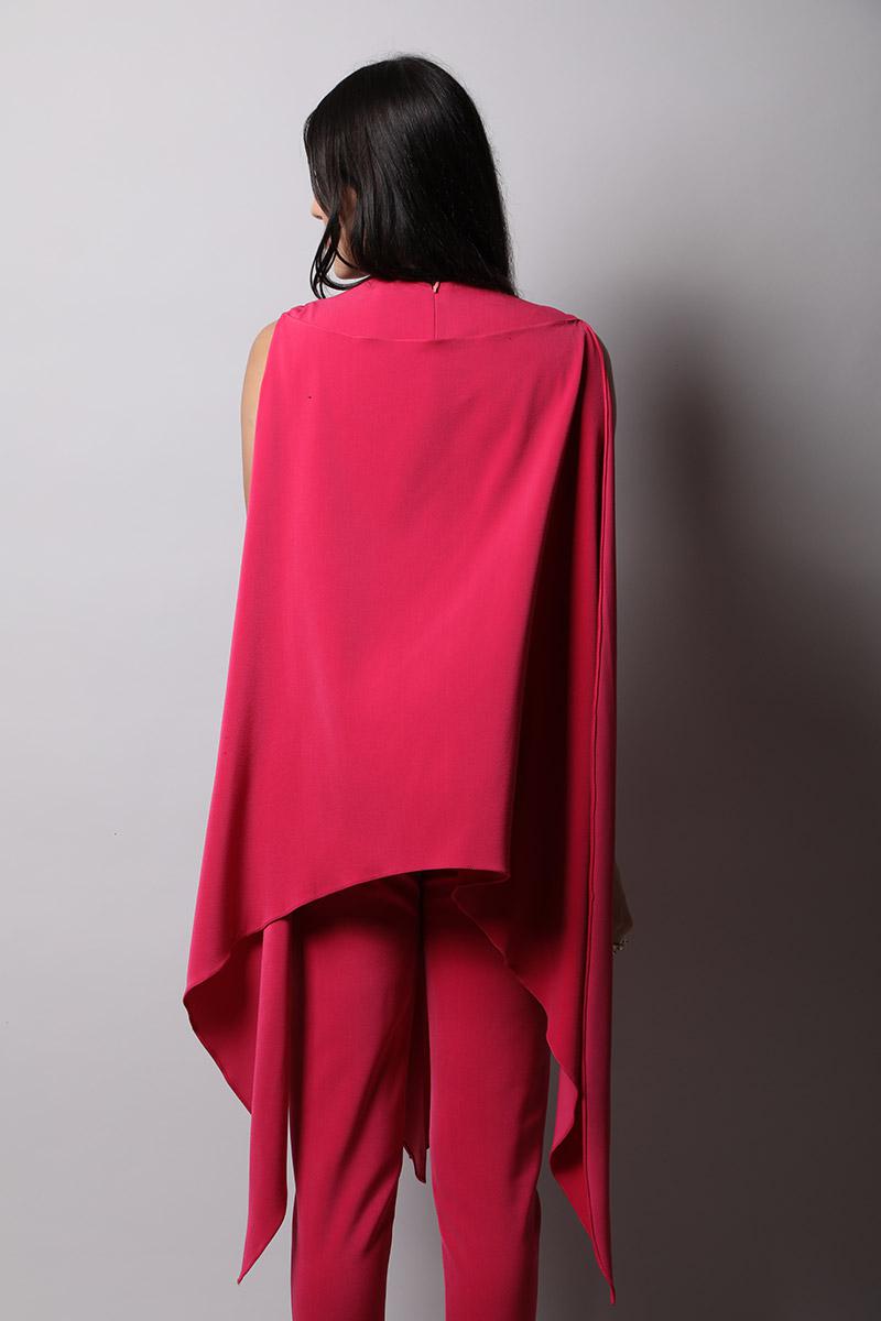 Round Neck Jumpsuit With Drapes
