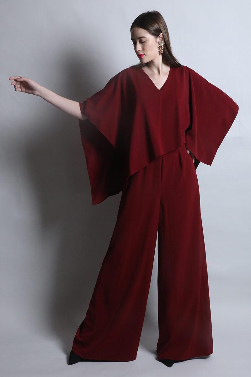 Jumpsuit with Asymmetric Cape