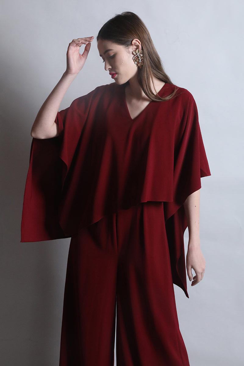 Jumpsuit with Asymmetric Cape
