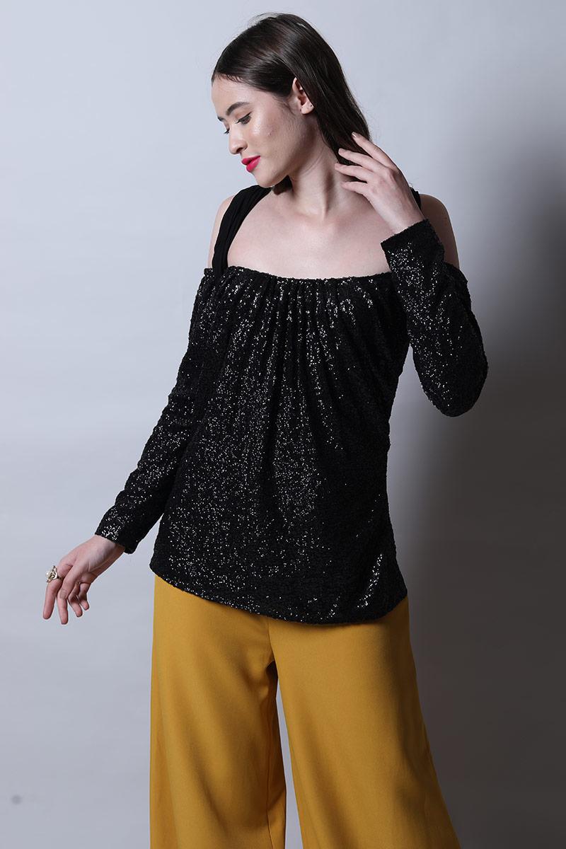 Off Shoulder Sequin Top