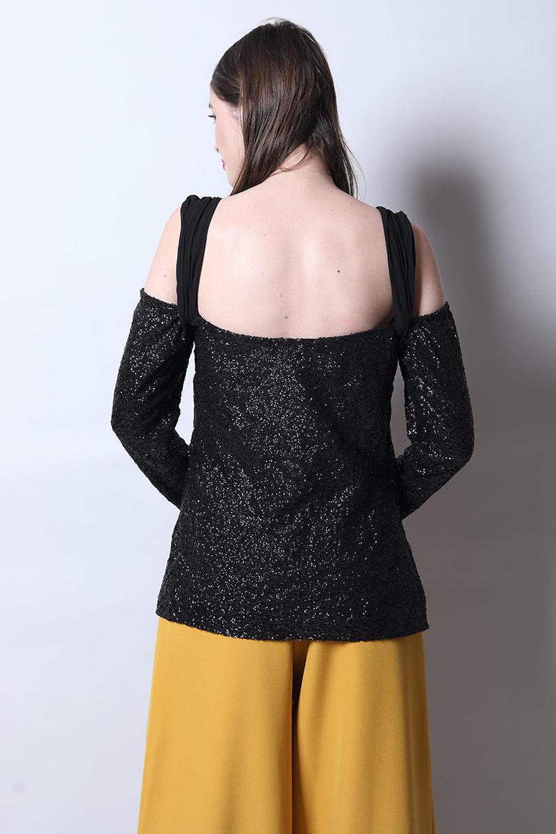 Off Shoulder Sequin Top