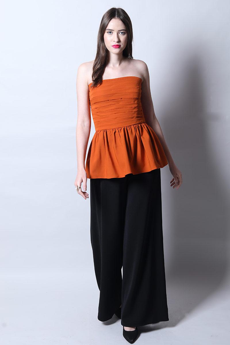 Tube Pleated Peplum Top