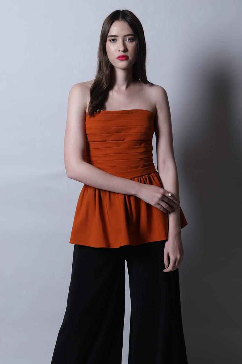 Tube Pleated Peplum Top