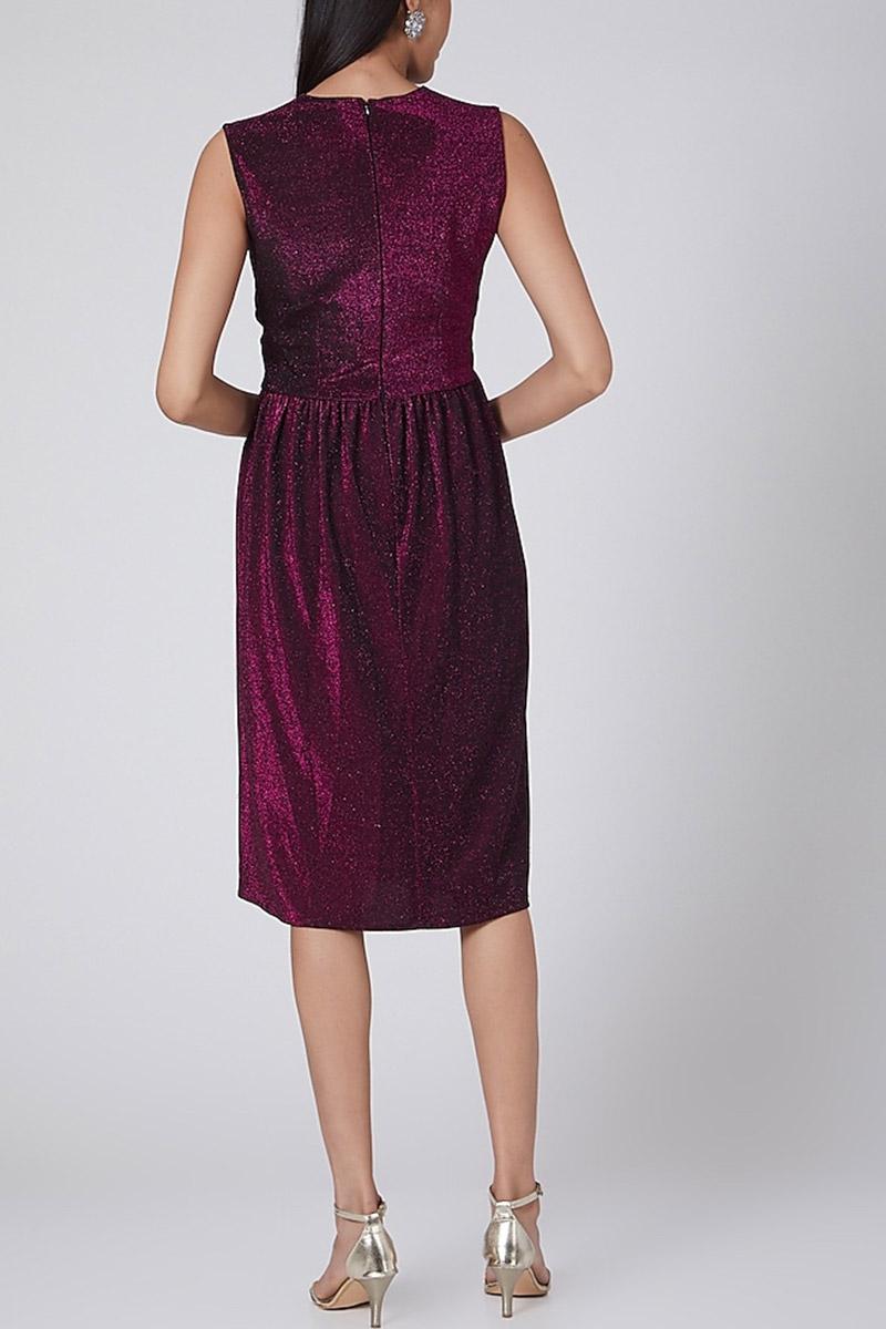 Low Neck Fit & Flared Dress