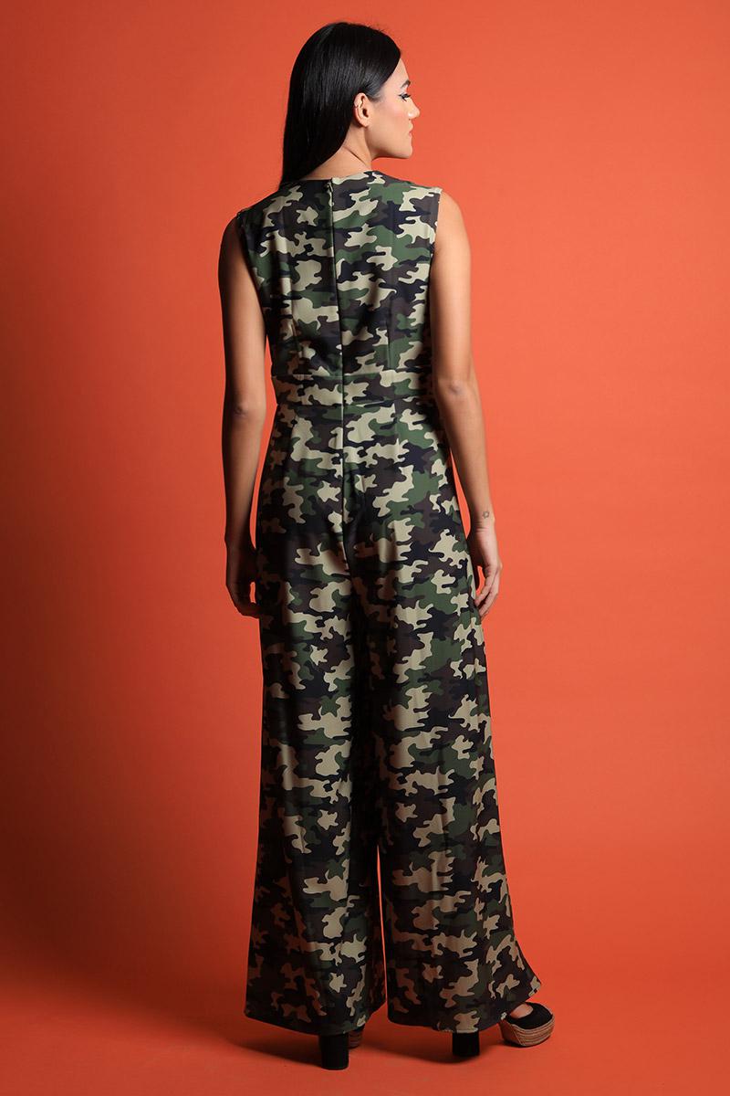 Coat Collar Wide Legged Jumpsuit