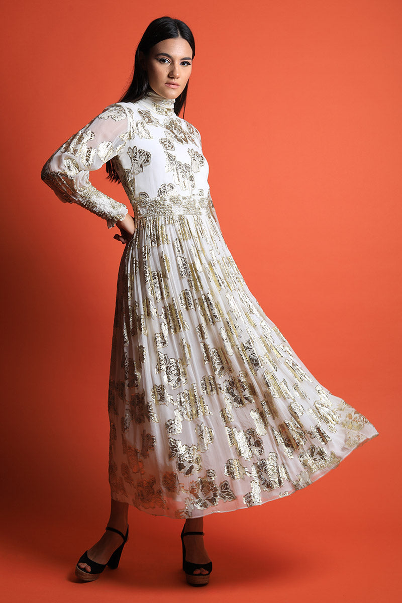 Smocked Detail Fit & Flared Dress