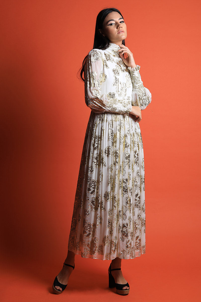 Smocked Detail Fit & Flared Dress