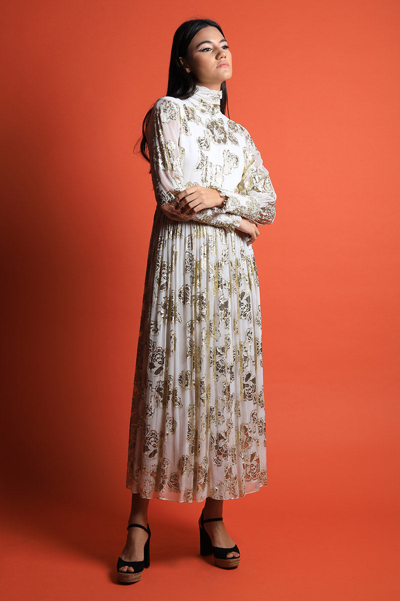 Smocked Detail Fit & Flared Dress