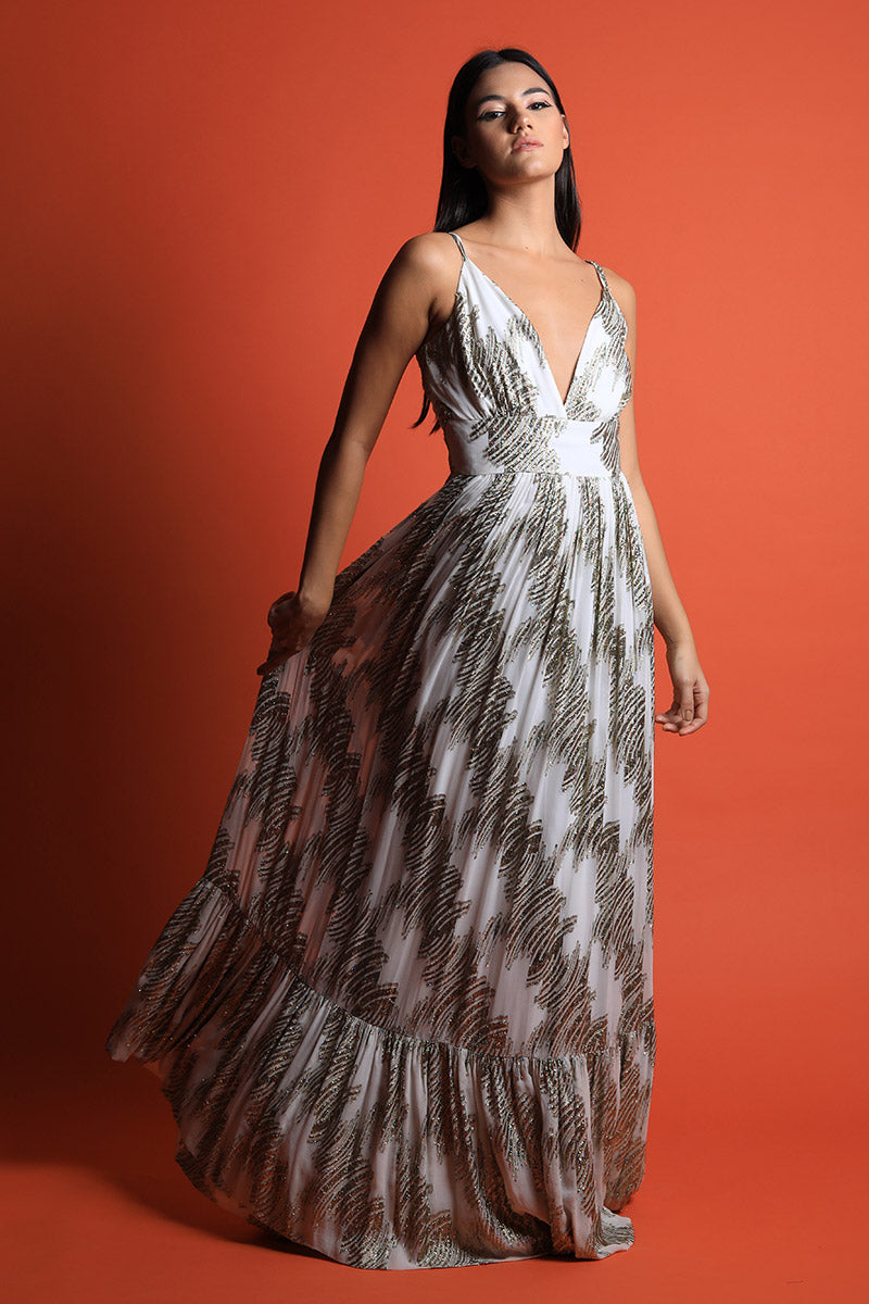 Strappy Fit & Flared Maxi Dress