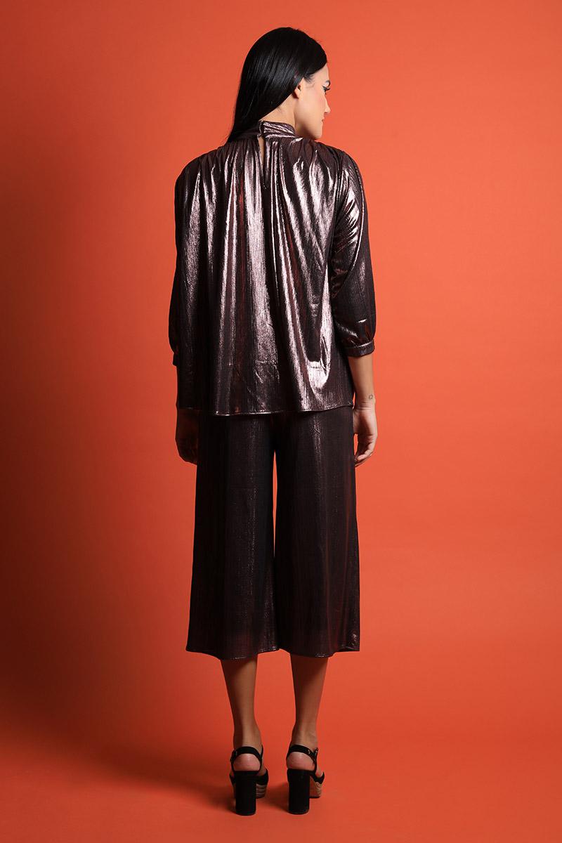 Metallic Top & Culottes Set
