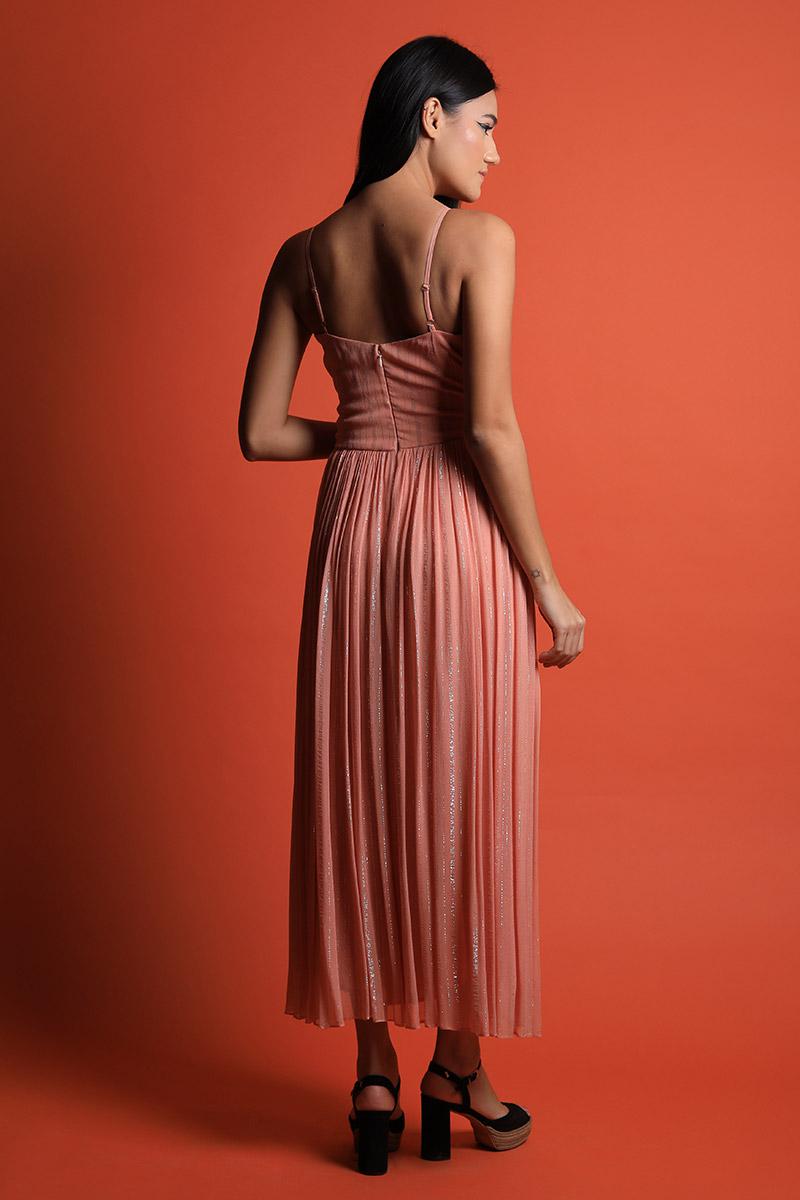 Strappy Ruched Midi Dress