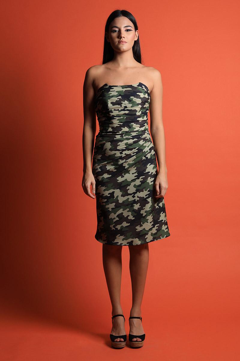 Corseted Draped Dress
