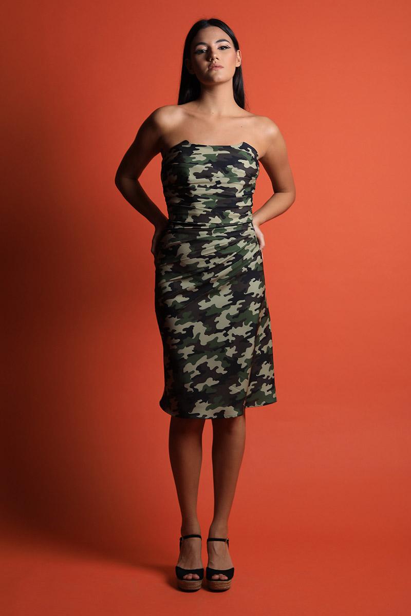 Corseted Draped Dress