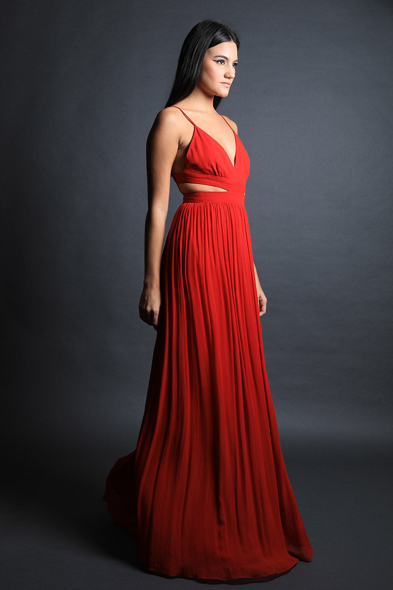 Strappy Backless Maxi with Cut Outs