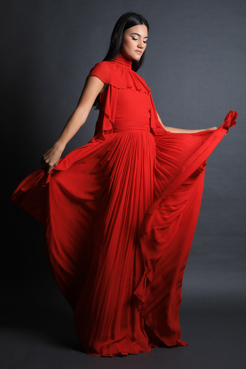 Ruffle Detail Gown