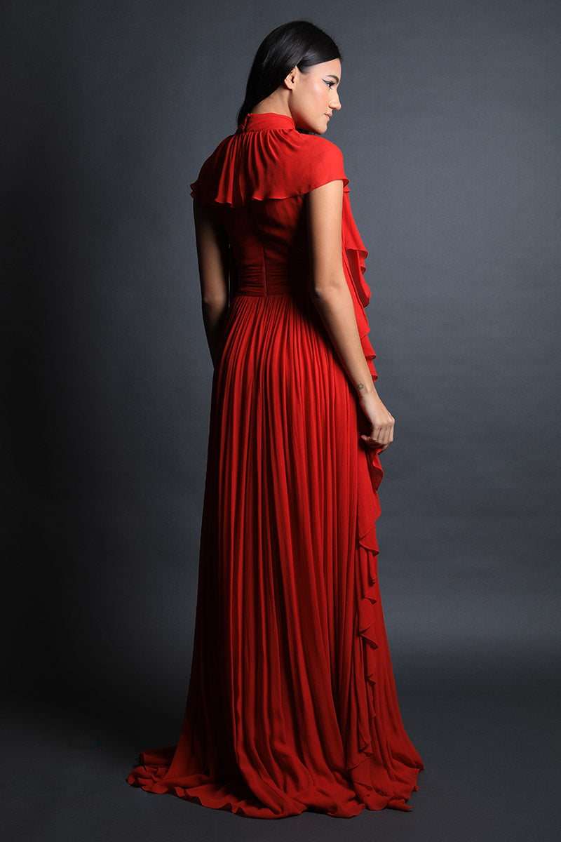 Ruffle Detail Gown