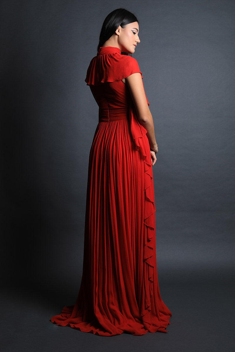 Ruffle Detail Gown