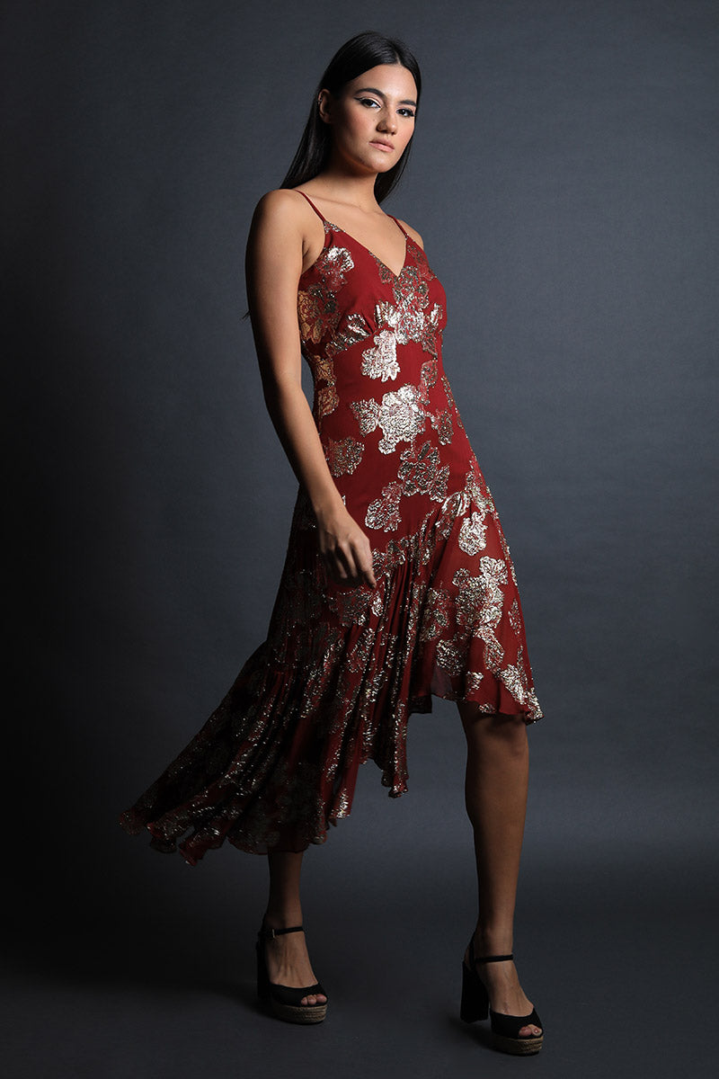 Strappy Asymmetric Dress with Slit