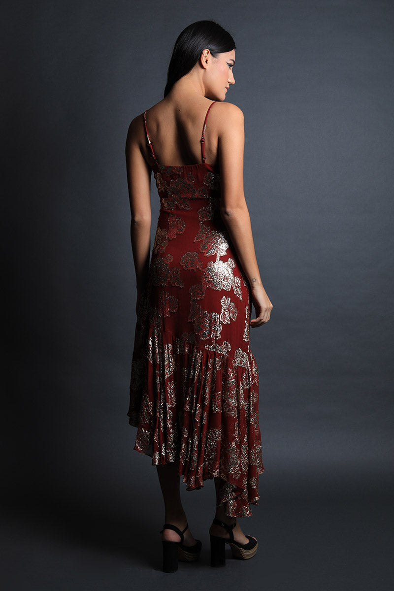 Strappy Asymmetric Dress with Slit