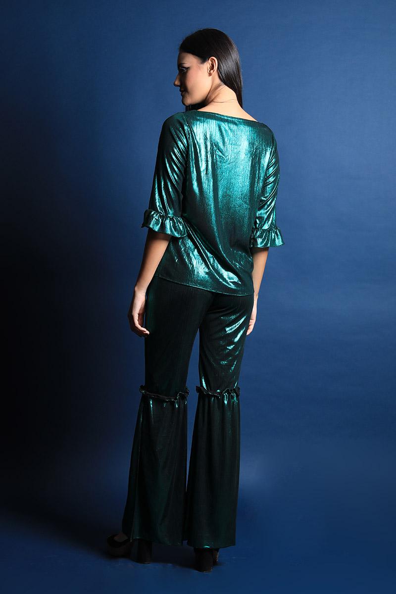 Metallic Top & Pants Set