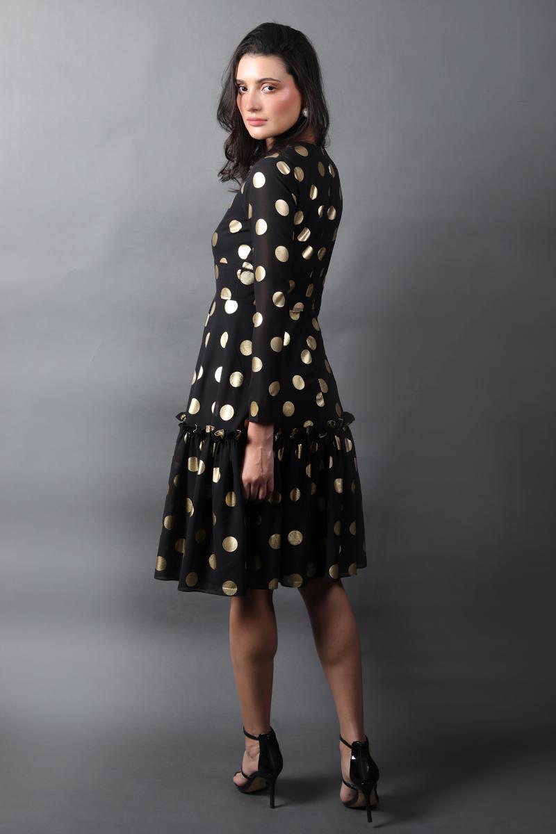 Fit & Flared Full Sleeves Dress