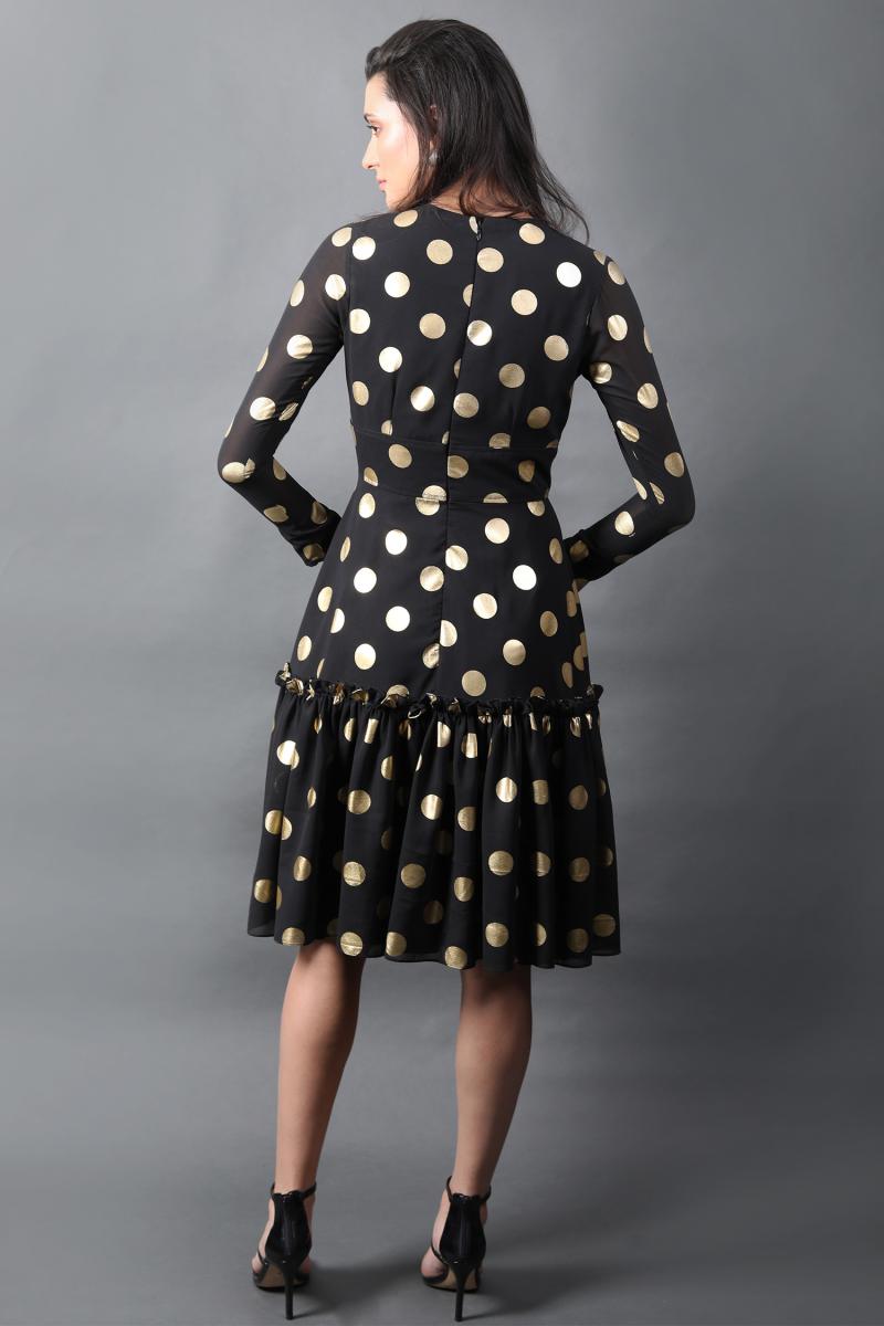 Fit & Flared Full Sleeves Dress