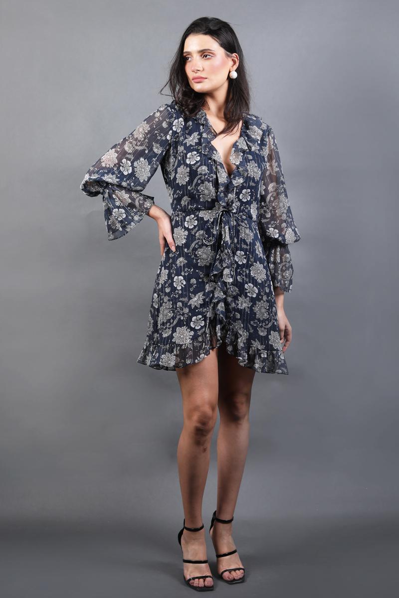 Wrap Dress With Ruffles