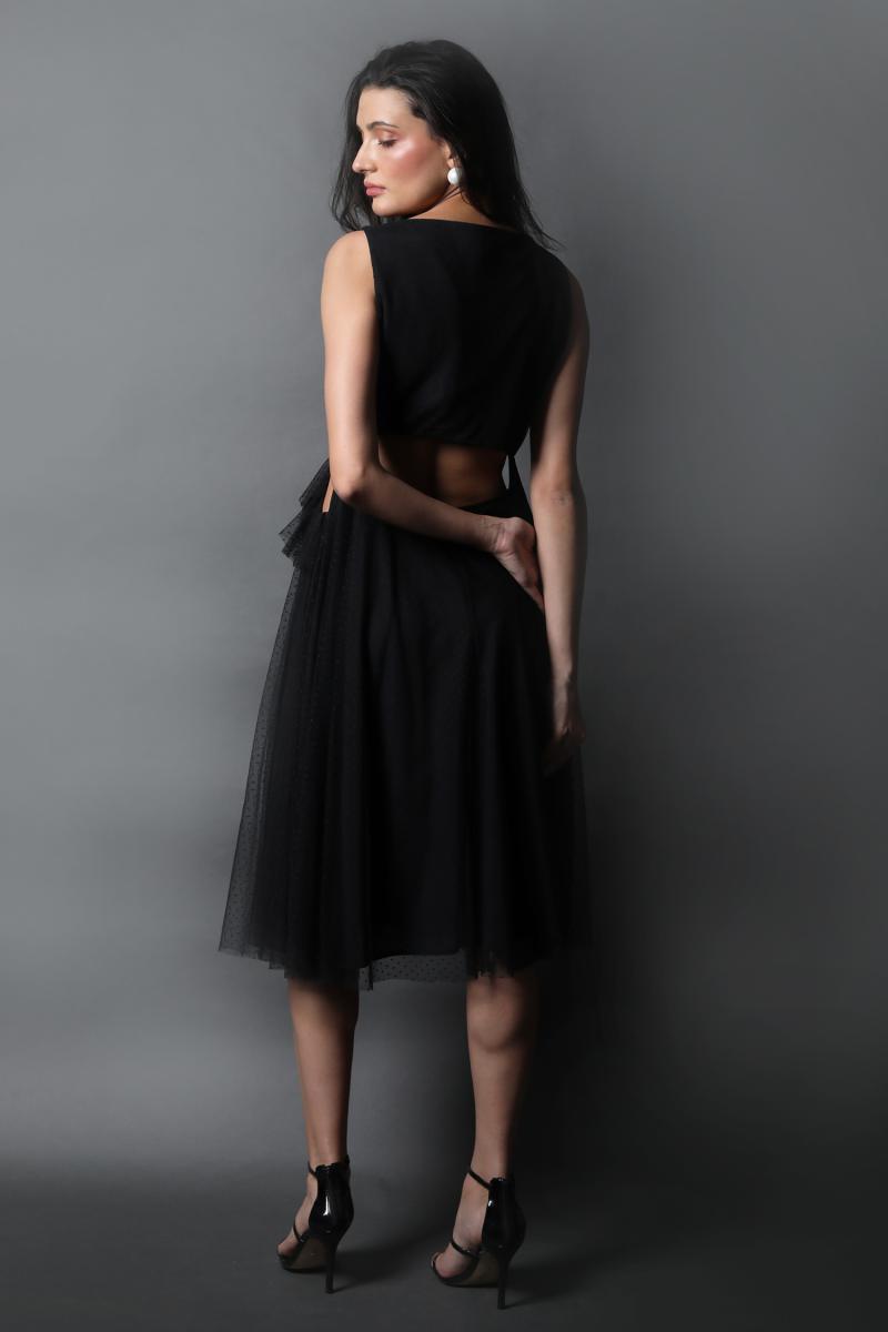 Diamante Neck Cut Out Dress