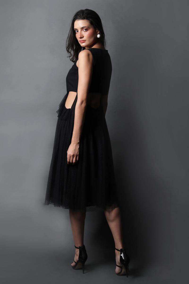 Diamante Neck Cut Out Dress