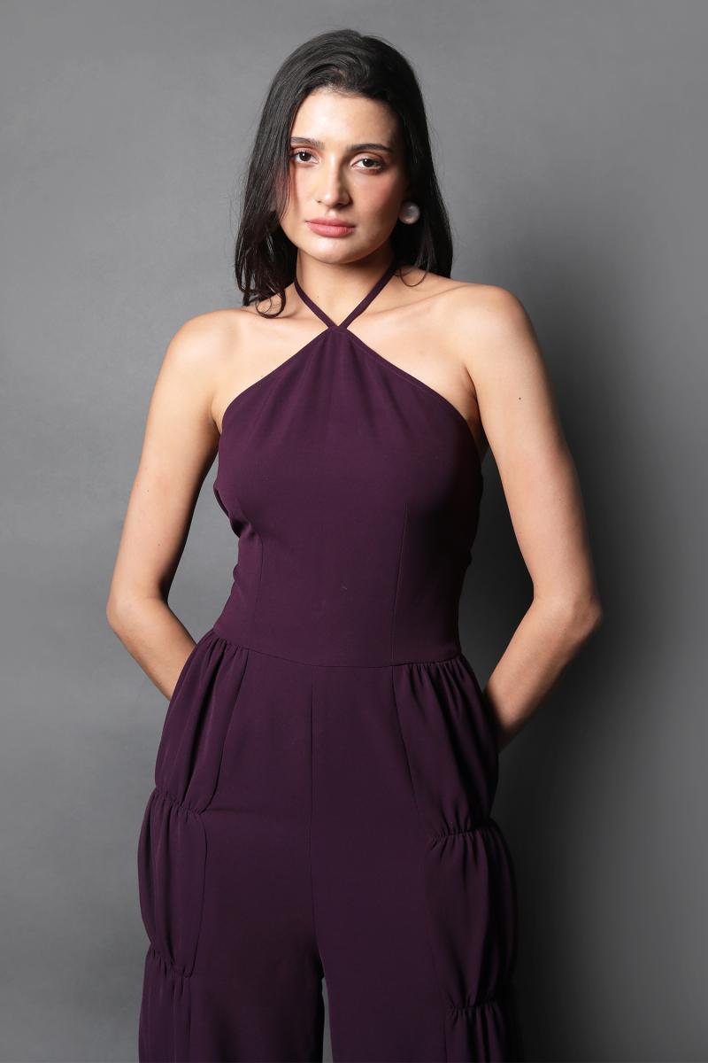 Halter Neck Tie Up Jumpsuit
