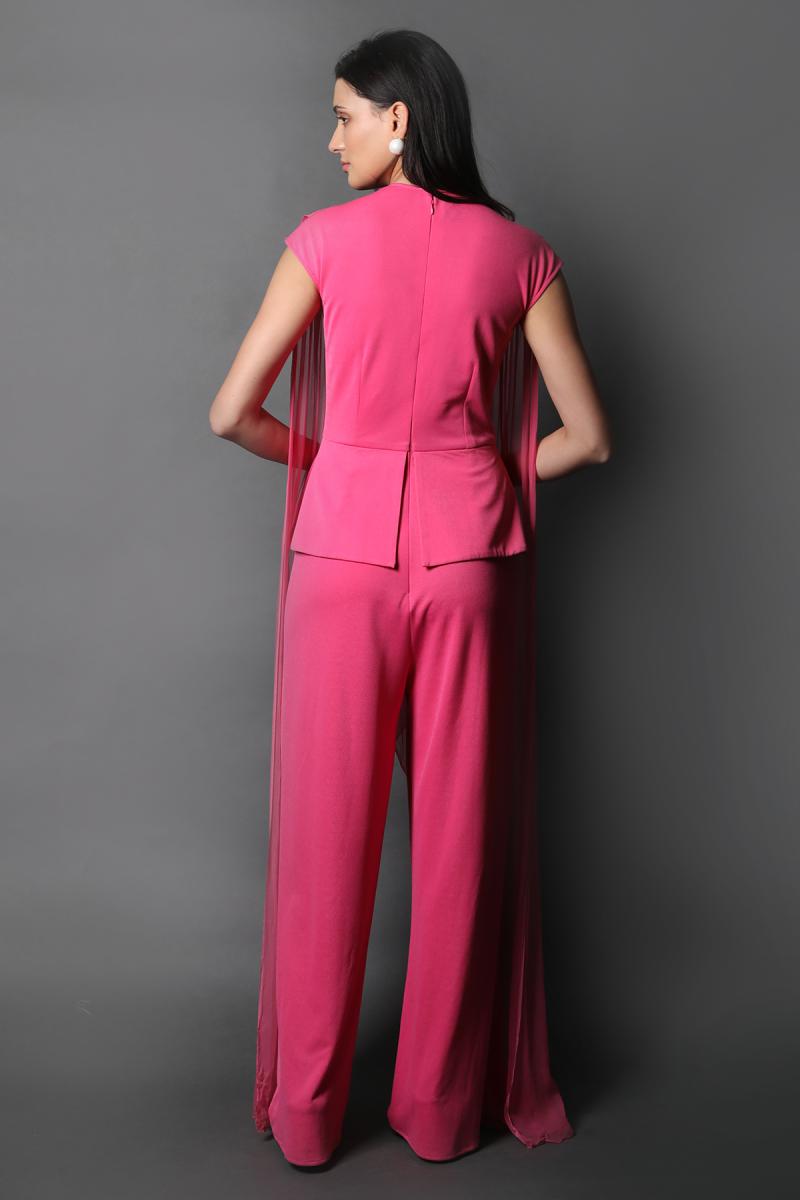 V Neck Jumpsuit With Drapes