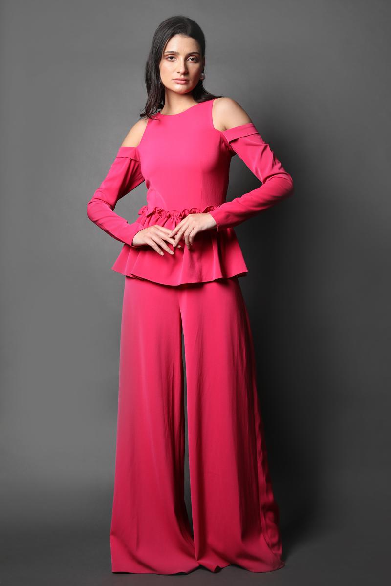Halter Neck Cold Shoulder Jumpsuit