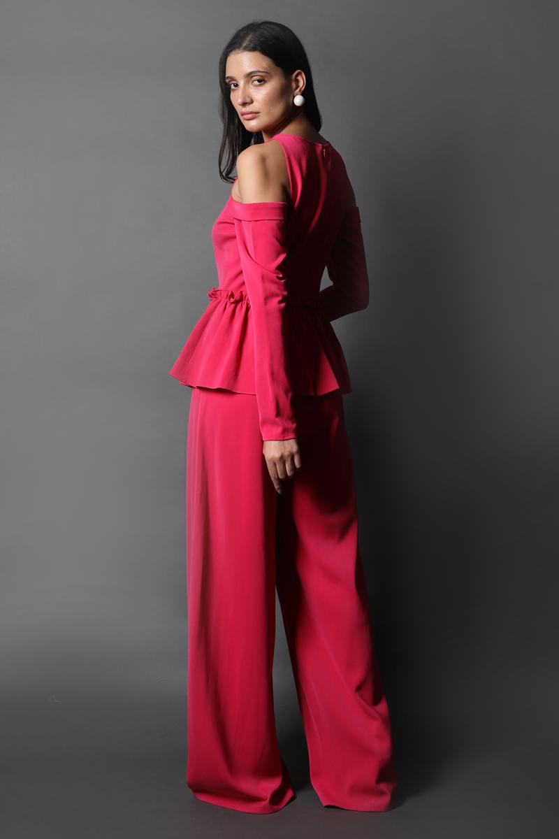 Halter Neck Cold Shoulder Jumpsuit
