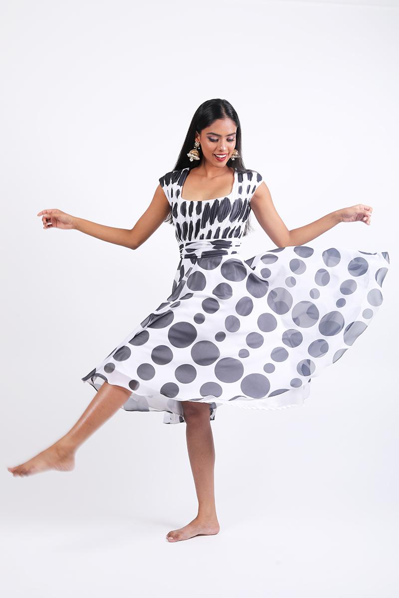 Black And White Polka Dot Dress