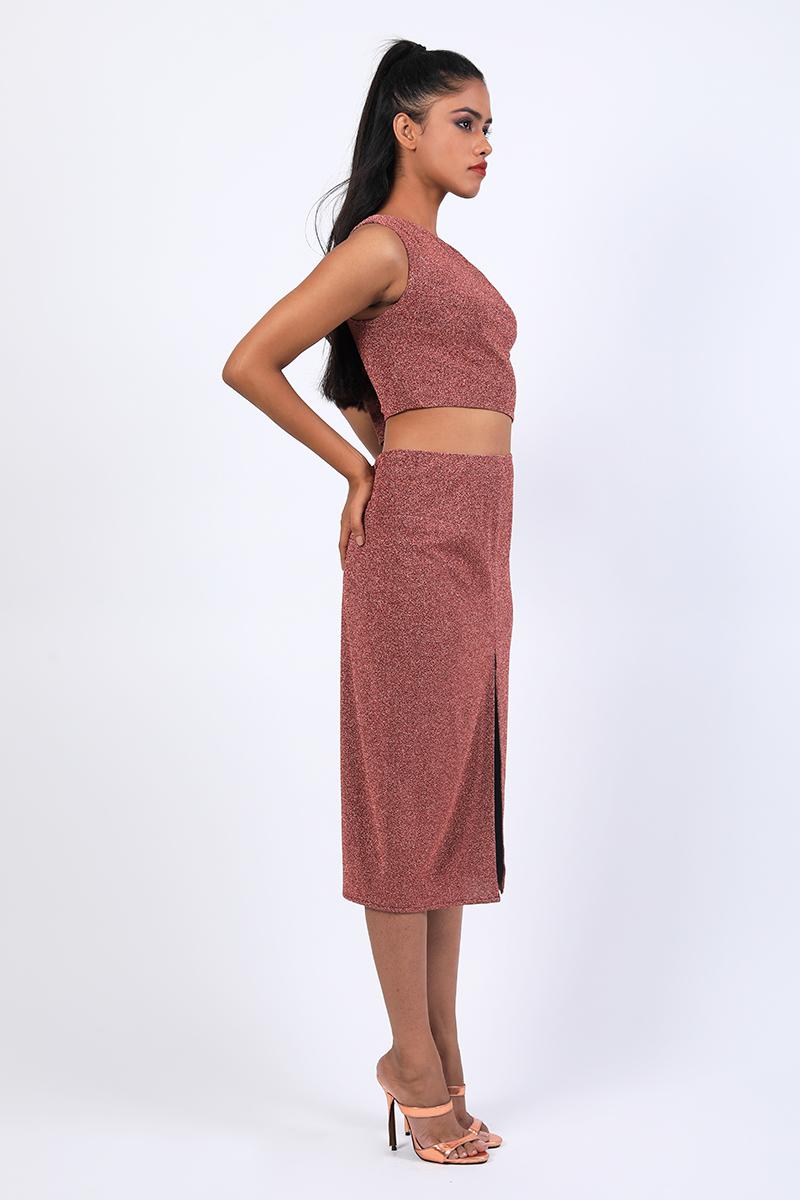 One Shoulder Side Cutout Dress With Slit
