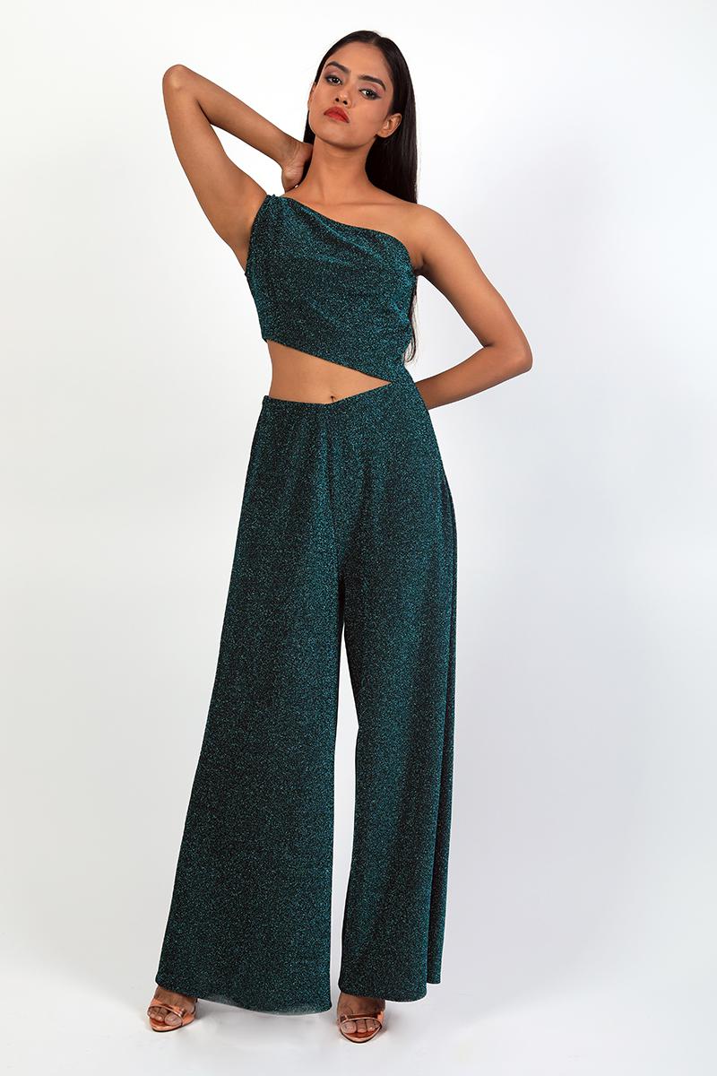 One Shoulder with Side Cutout Jumpsuit