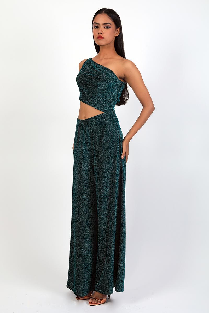 One Shoulder with Side Cutout Jumpsuit