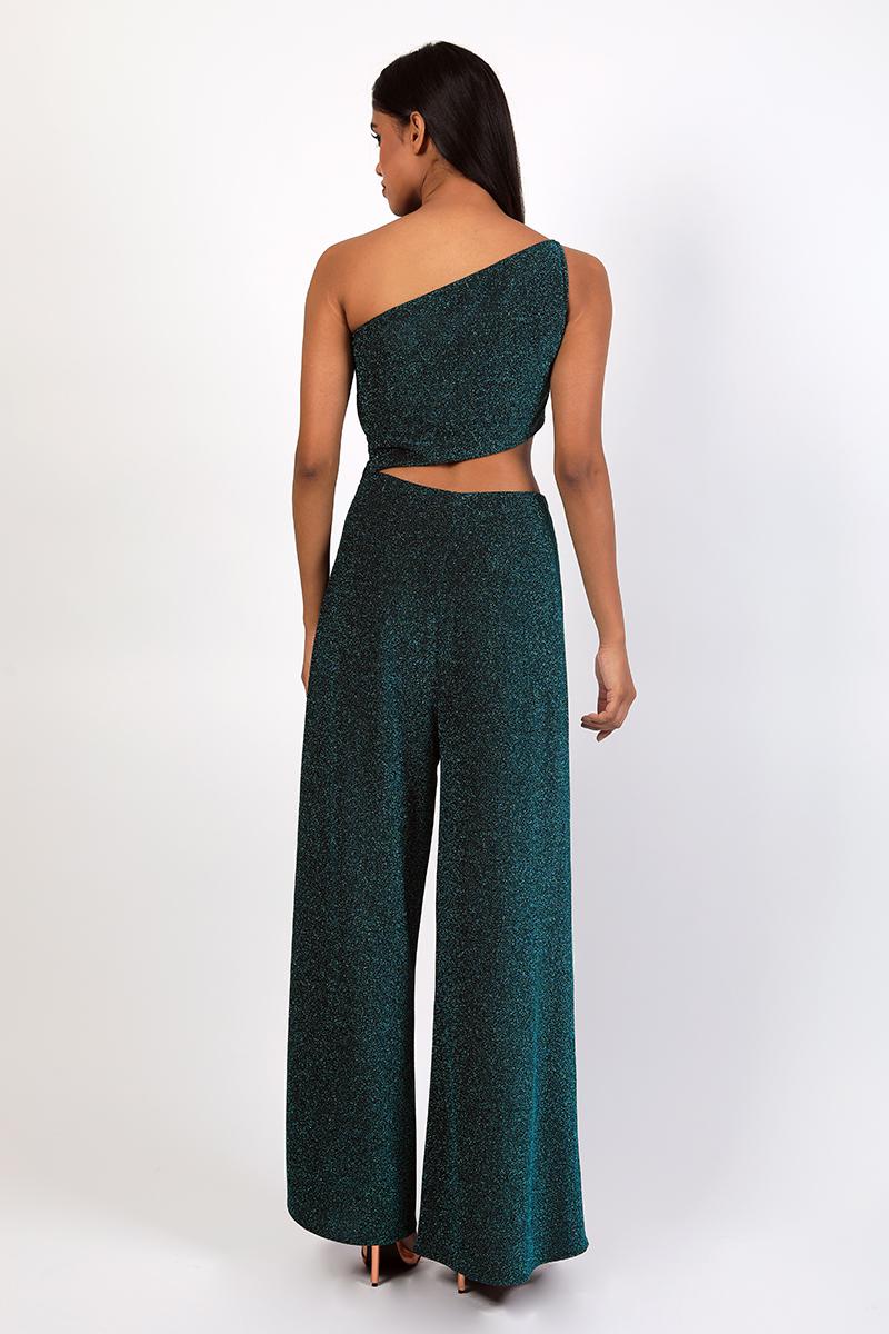 One Shoulder with Side Cutout Jumpsuit