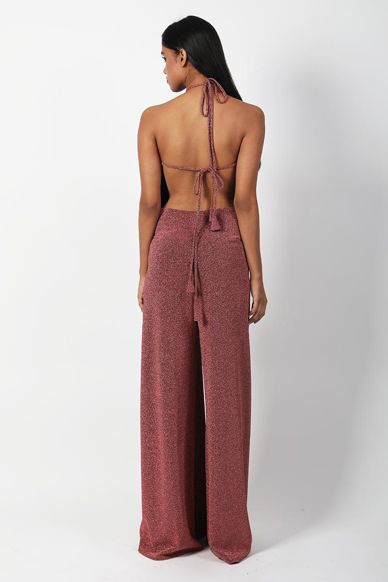 Backless Shimmer Jumpsuit