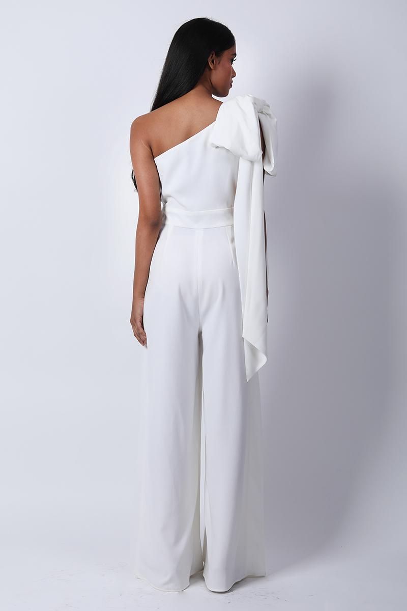 One Shoulder With Bow Detail Jumpsuit